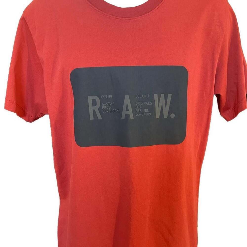 G-Star RAW Men's Red and White Double Layer T-Shirt